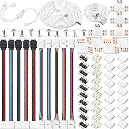 LED Strip Koblingssett, Strip Lys Forlengelseskabel Loddefri Gapløs Adapter Koblinger for 5050