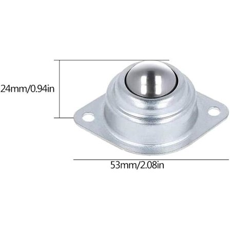 6 stk møbelhjul Flat Ball Roller Bearing Ball Caster Moun