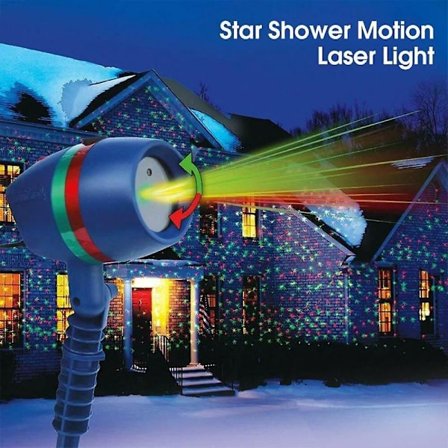 Hagelys Stjerne Jul Projektor Bevegelig Belysning LED Farge Grønn Rød For Festdekorasjon Stjernedusj Bevegelseslaserlys