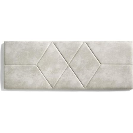 Sengegavl til 120 senge To Diamanter i Anti-Stain Stof 152 x 57 x 5 cm Farve Hvid Grå Granit Effekt. ECCOX