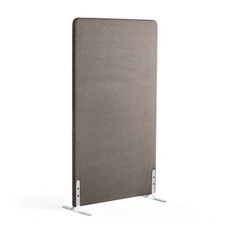 Raumtrenner ZONE, 1700 x 1000 x 46 mm, Stoff Hush, weiße Beine, hellbraun