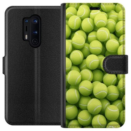 Yhteensopiva Lompakkokotelo OnePlus OnePlus 8 Pro Vihreiden tennispallojen kuvio korkealla tarkkuudella, urheilullinen motiivi toistettavalla tekstuur