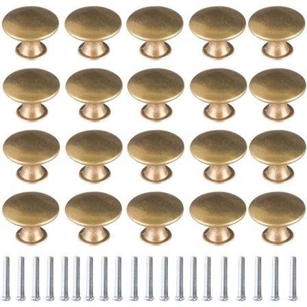 Messing Dørknop 20 stk Vintage Messing Træk Skabsknopper Skuffe