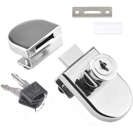 Yksinkertainen kääntölasivitriinikaapin oven lukko Lasivitriinikaapin lukko 5–8 mm:n lasiovelle 2 avaimella