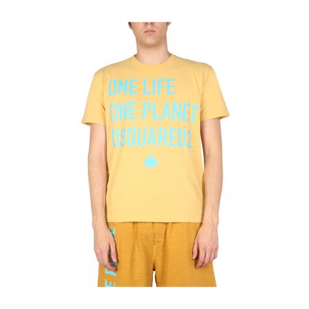 Dsquared2, T-Shirts Żółty, Mężczyzna, Rozmiar: S