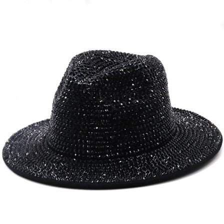 Mode paljett Fedora hatt