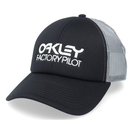Oakley - Svart trucker Keps - Factory Pilot Hat Blackout Black/Grey Trucker @ Hatstore