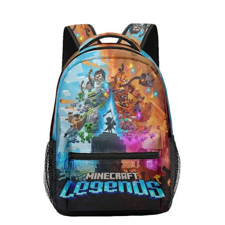 Yhteensopiva Minecraft-reppu pojille | Musta koulureppu lapsille | Vihreä Creeper Zombie Skeleton Enderman & Cave Spider{ee} O O