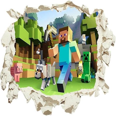 Peli Juliste Seinätarra, 40*60cm Mine-craft 3D Seinätarrat Peli Sarjakuva Seinätarrat Olohuoneeseen Makuuhuoneeseen Eteiseen