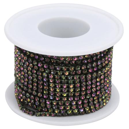 Rhinestone-kjede DIY tynn klohåndverk hvit glassbor brukt til ulike dekorasjoner Ss8.5 svart AB