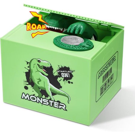 Sparegrise til børn, automatisk tyveri mønt sparebøsse med musiklyde, elektroniske dinosaur pengekasser legetøj gaver