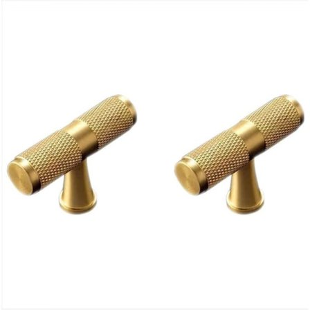 T-formet solid messing skapdørhåndtak, universell skuff/kjøkkenskap/dørhåndtak - 50mm (2 stk.)