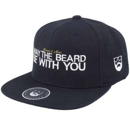 Bearded Man - Svart snapback Keps - May The Beard Black Snapback @ Hatstore