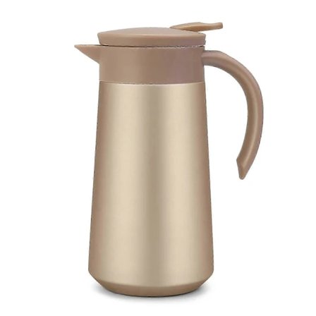 Kaffekanna Termos Lufttät Isolerad Kaffe Termos Urna Rostfritt Stål Vakuum Termoskanna Flaska för Kaffe, Varmt Vatten, Te, Varm Dryck guld