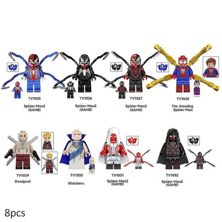 8 kpl Marvel Supersankari Minifiguurit Koottu Mini Rakennuspalikka Spider-man 2 Pelihahmot Lelu Kokoelmat Malli Lasten Joululahjat
