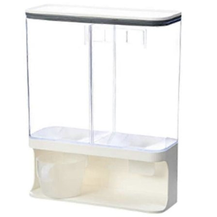Veggmontert dispenser for tørrvarer, transparent plast, dispenser for tørrvarer, oppbevaringsboks for tørr mat og frukt