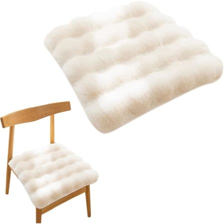 Fyrkantiga Sittdynor för Matstolar 40x40cm, Varma Stolsdynor med Knytbands, för Matplats Trädgård Kontor Uteplats Hem (Mjölkvit)