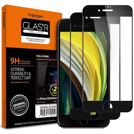 Spigen iPhone 7/8/SE 2-PACK Skärmskydd Glas FC