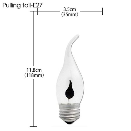 Brannbelysning Pære Stearinlys Lyspære PULLING TAIL-E27 PULLING