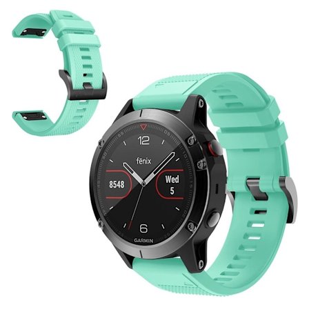 Garmin Fenix 5 durable silicone watch band - Cyan