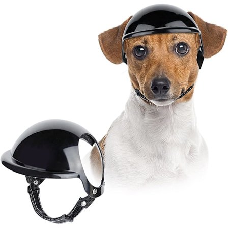 (S)Hjelm til hund, hovedbeskyttelse, kæledyrshjelm med ørehuller, motorcykeludstyr til vandreture, cykling, kørsel
