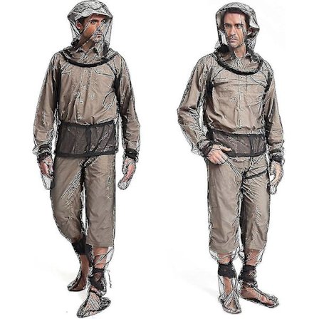 4-delt Myggesæt, Letvægts Insektbeskyttende Jakke Hætte Bukser Net Tøj Sæt Til Mænd Kvinder, Udendørs Beskyttelse Mod Insekter, Fluer, Myg, Jeg