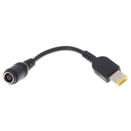 7,9*5,5 rund jack til firkantet pluggende adapter-konverterkabel F Black One Size