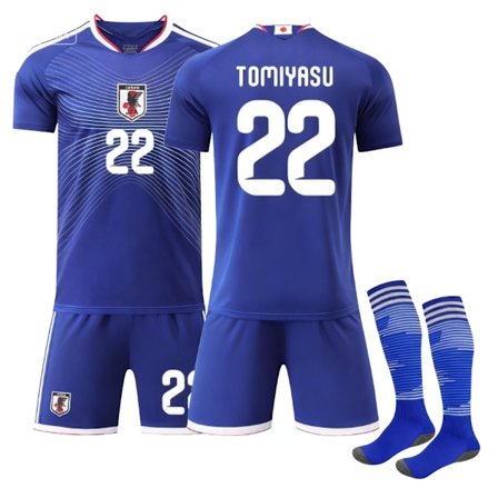 Japan TOMIYASU #22 2025/2026 Special Edition Kortærmet Fodboldtrøje/Shorts/Sokker Sæt Børn Ungdomsstørrelser