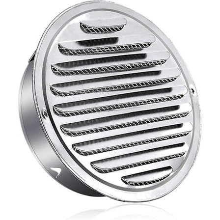 150mm Rund Luftventilrist i Rustfritt Stål Metall Luftventilrist Værvern Med Myggnett