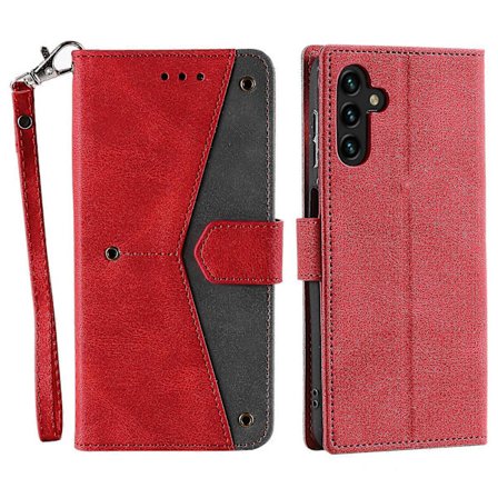 Samsung Galaxy A17 5G Lommeboketui i Skinn med Spleiset Søm og Håndleddsstropp