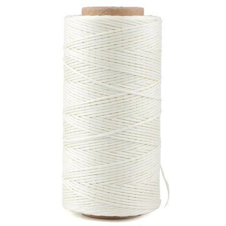 Læder håndsyet flad voks tråd sytråd til håndsyning tilbehør (Beige)