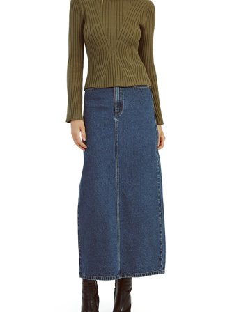 Bardot Evianna Denim Maxi Skirt - Blue - 36