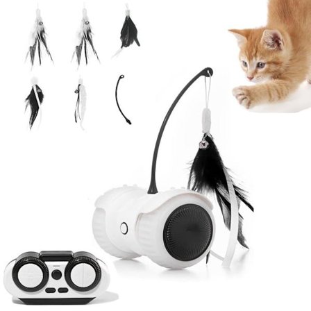 Remote Control Cat Toys for Indoor Cats - 2 Modes (Automatic & Manual), Interactive LED Toy Keeps Cats Active