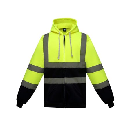 Yoko Hi-Vis Full Zip Hoodie för män M Gul/Marinblå