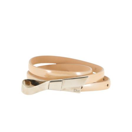 Dior Vintage Pre-Owned Vytal leather Bälte and silver knot beige, Dam Vintage Accessoarer, Dam, Storlek: ONE SIZE