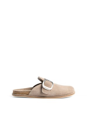 NA-KD - Clogs i semsket skinn - Ekte skinn - Beige - EU 36