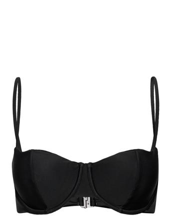 Semi Shine Strap Bikini Bra Swimwear Bikinis Bikini Tops Wired Bikinitops Black Gina Tricot