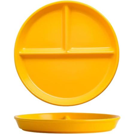 Posliini-jaottelulevy, moderni tyyli, py re , 1 uudelleenk ytett v 20,2 cm levy j lkiruoille, hedelmille, v lipaloille, alkupaloille Yellow