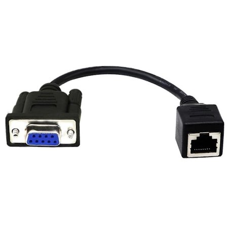 RJ45 - RS232 DB9 9-nastainen portti uros - RJ45 naaras CAT5 Ethernet-konsolit Ethernet-jatkeadapterit tiedonsiirtokaapeli