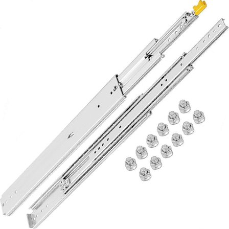 24" Kraftige skuffeskinner med kulelager og fullt uttrekk med lås for jevn glidning