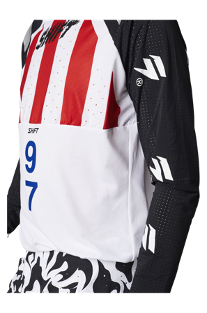 Shift Blue Label Flame MX Jersey White/Black S