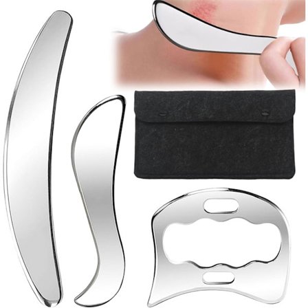 Gua Sha Verktygsset, Muskel Fascia Skrapa, Kropps Guasha Verktyg, Triggerpunktsmassage, Mjukdelsmassageverktyg Rostfritt Stål Perfekt för Rygg