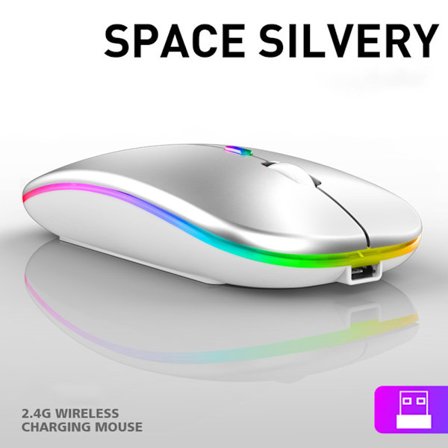LED trådlös mus Uppladdningsbar Slim Silent Mouse 2.4G - spot sales