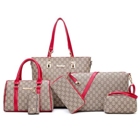 Dame Dame Håndveske Mote Retro Mor og Barn Bag Stor kapasitet skulder Crossbody Handbag Red