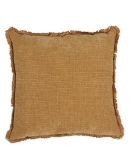 Pudebetræk Danny ensfarvet med frynser 1-pak Ocra