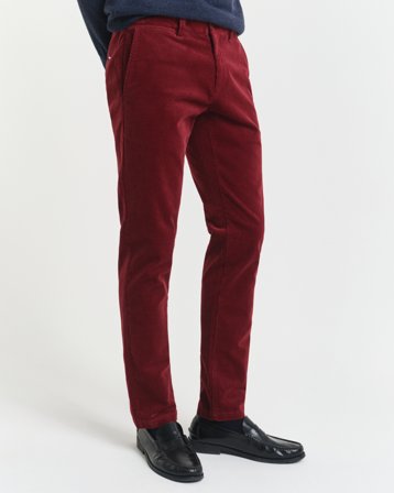 GANT Herren Slim Fit Cord Chinohose (32/34) Rot