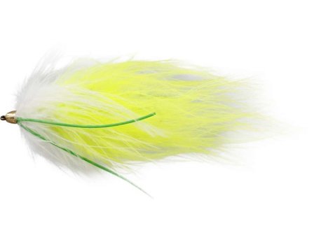 Marabou Worm White/Chartreuse # 8