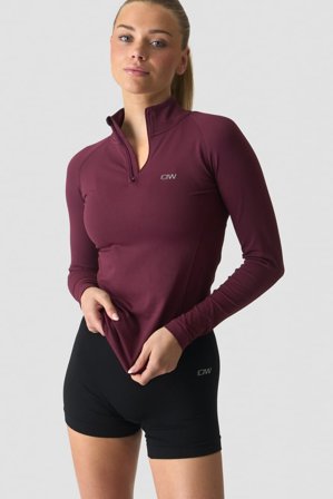 ICANIWILL - Define Seamless 1/4 Zip Dark Mahogany - Oberteile - Damen - ICIW