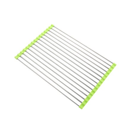 Kjøkkenoppvaskstativ, sammenleggbart oppvaskstativ, rustfritt stålsett