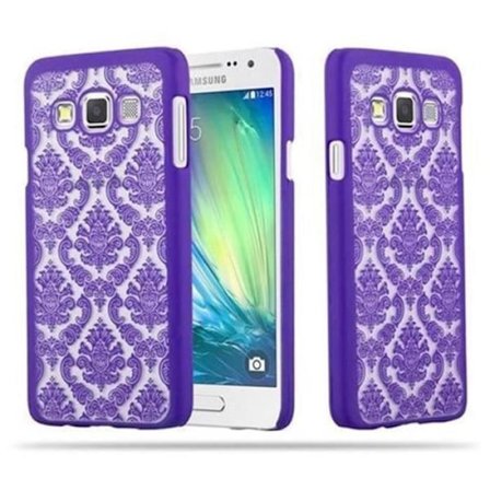 Skyddsfodral för Samsung Galaxy A3 2015, Hölster i VIOLET, Hård Bakre Fodral, Skydd med blommig Paisley Henna